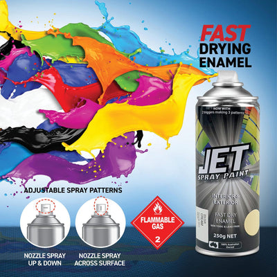 3PK 250g Spray Paint Can For Interior and Exterior 26 colours Fast Dry - Matt White