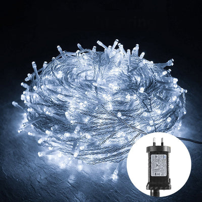 100 Low Voltage LED Fairy Lights 8 Function Memory Hold Christmas Decoration Cool White