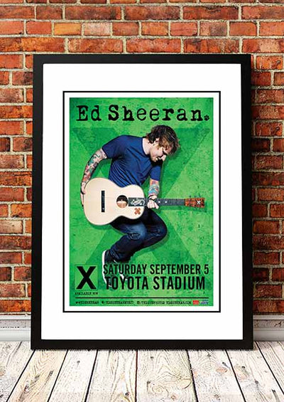 Ed Sheeran ‘Toyota Stadium’ Dallas, USA Concert Poster 2018 - Framed A3