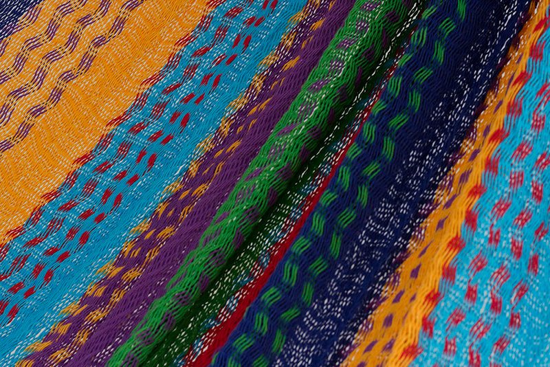 Mayan Legacy Queen Size Cotton Mexican Hammock in Colorina Colour