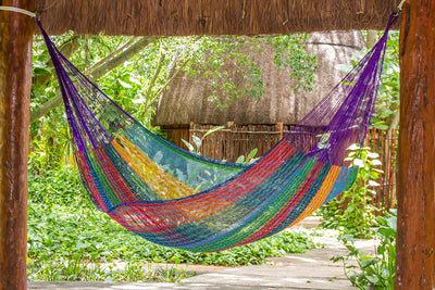 Mayan Legacy King Size Cotton Mexican Hammock in Colorina Colour