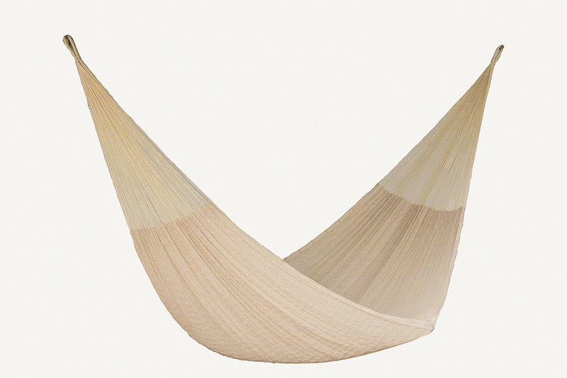 Mayan Legacy King Plus Size Nylon Mexican Hammock in Cream Colour