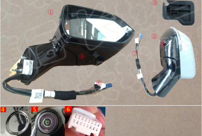 1 x Black LH 10 +1 Wire 2022 and before Great Wall Haval H6 Edition Electric Folding Steering Car Rearview Assembly Exterior Mirrors