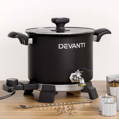 Devanti 5L Wax Melter Candle Making 1200W Melting Pot Furnace Quick Pour Spout Soy Soap