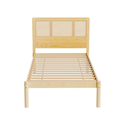 Artiss Bed Frame Single Size Rattan Wooden RITA