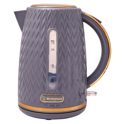 Westinghouse 1.7L Kettle & 4 Slice Toaster Pack Grey/Gold Zig Zag Pattern