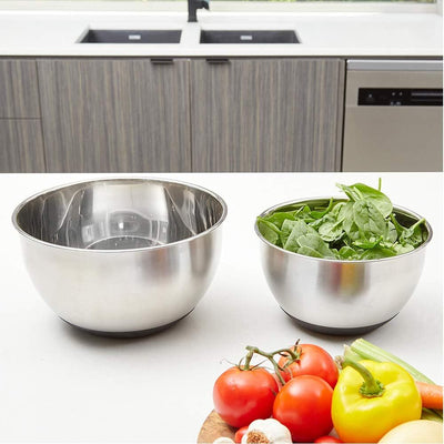 Westinghouse Mixing Bowl Set - Stainless Steel, 2 Piece, 3L + 5L, Non-slip Base 