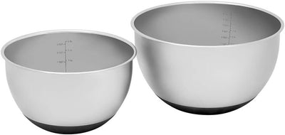 Westinghouse Mixing Bowl Set - Stainless Steel, 2 Piece, 3L + 5L, Non-slip Base 