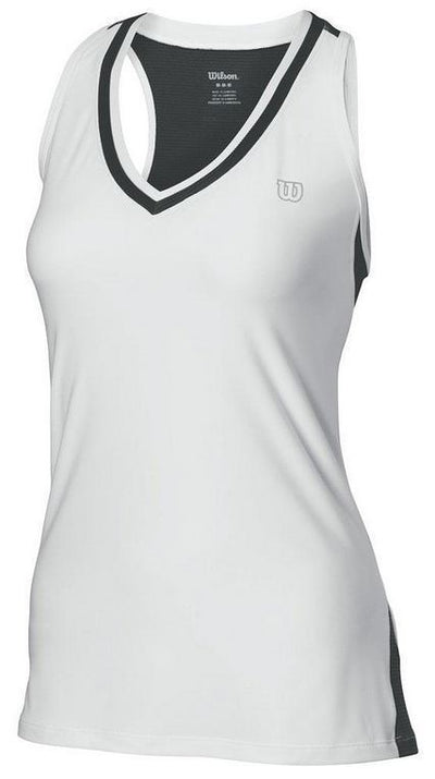 WILSON Womens  Team Tennis Tank Top T Shirt Tee Sleeveless WRA350400 - White/Black - L