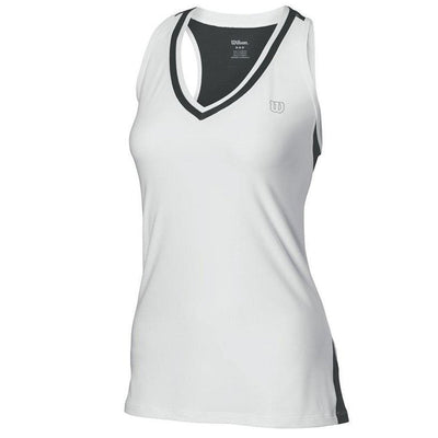 WILSON Womens  Team Tennis Tank Top T Shirt Tee Sleeveless WRA350400 - White/Black - X-Small