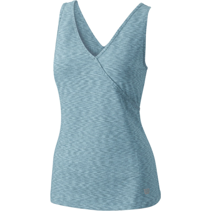 Wilson Womens Striated Tank Top Tennis Competition Sleeveless  - Blue Mirage - XL