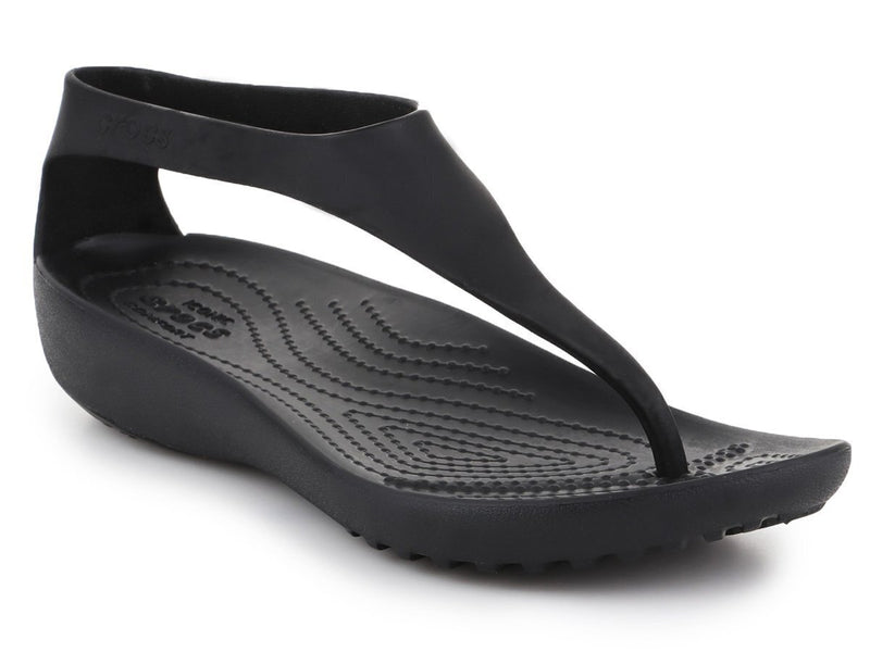 Crocs Womens Serena Flip Flop Thongs Summer Beach Shoes Sandals - Black/Black - US 5