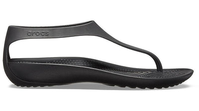 Crocs Womens Serena Flip Flop Thongs Summer Beach Shoes Sandals - Black/Black - US 5