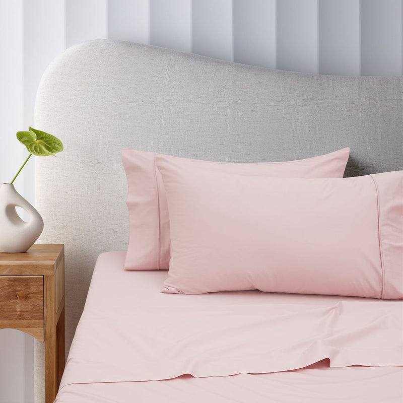 Accessorize 400TC Blush Bamboo Cotton Mega / Super Sheet Set 50cm Wall Super King Payday Deals