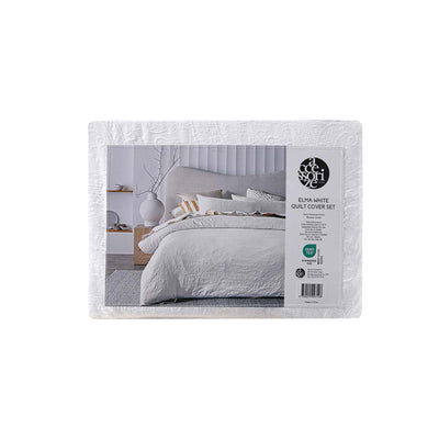 Accessorize Elma White Jacquard Quilt Cover Set King Payday Deals