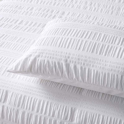 Accessorize Seersucker White Cotton Quilt Cover Set King Payday Deals