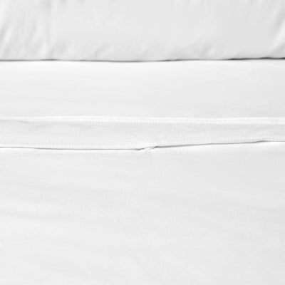 Accessorize White 400TC White Bamboo Cotton Double Stitched Quilt Cover Set Single Payday Deals