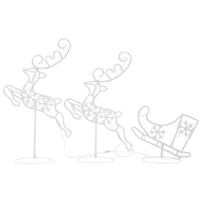 Acrylic Christmas Flying Reindeer&Sleigh 260x21x87cm Colourful Payday Deals