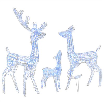 Acrylic Reindeer Family Christmas Decoration 300 LED Blue Payday Deals