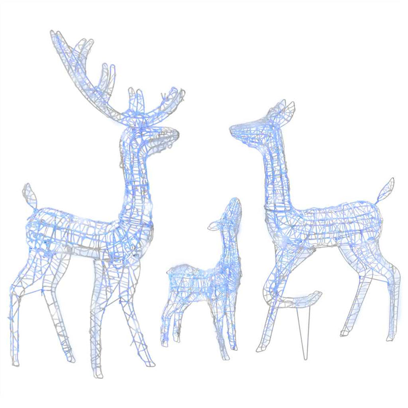 Acrylic Reindeer Family Christmas Decoration 300 LED Blue Payday Deals