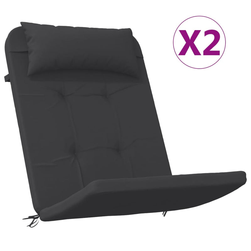 Adirondack Chair Cushions 2 pcs Black Oxford Fabric Payday Deals