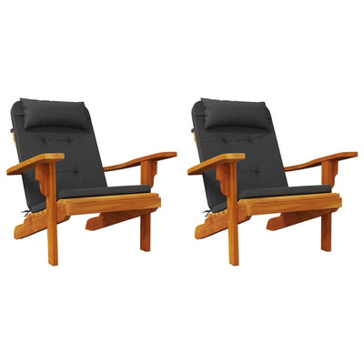 Adirondack Chair Cushions 2 pcs Black Oxford Fabric Payday Deals