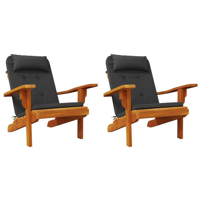Adirondack Chair Cushions 2 pcs Black Oxford Fabric Payday Deals