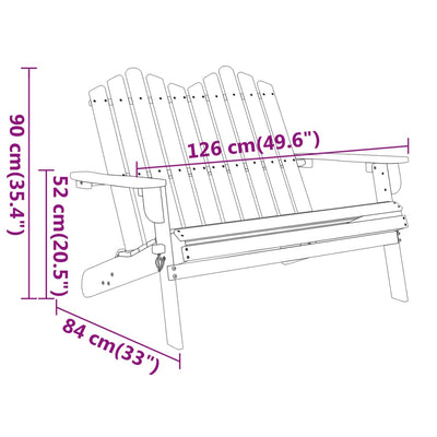 Adirondack Garden Bench 126 cm Solid Wood Acacia Payday Deals