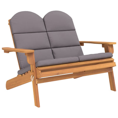 Adirondack Garden Bench with Cushions 126 cm Solid Wood Acacia Payday Deals