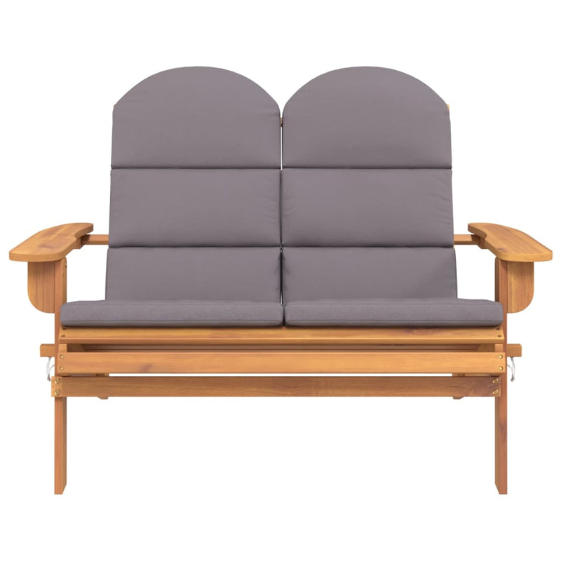 Adirondack Garden Bench with Cushions 126 cm Solid Wood Acacia Payday Deals