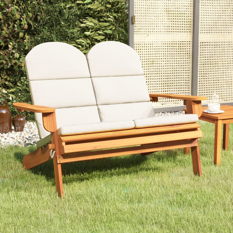 Adirondack Garden Bench with Cushions 126 cm Solid Wood Acacia Payday Deals