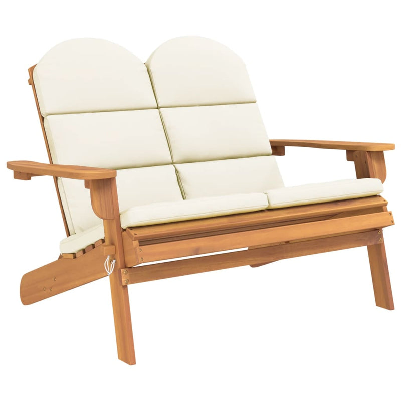 Adirondack Garden Bench with Cushions 126 cm Solid Wood Acacia Payday Deals