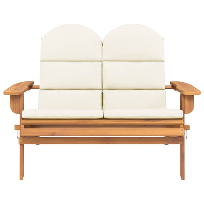 Adirondack Garden Bench with Cushions 126 cm Solid Wood Acacia Payday Deals
