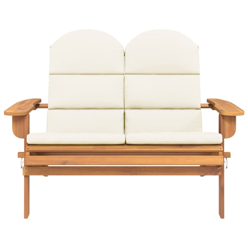 Adirondack Garden Bench with Cushions 126 cm Solid Wood Acacia Payday Deals