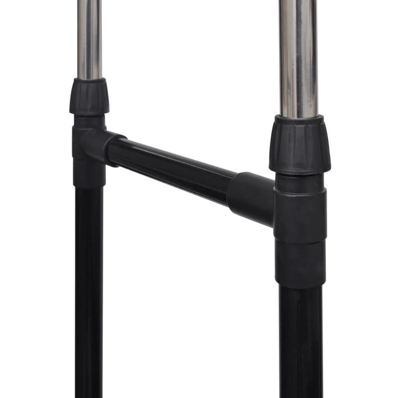 Adjustable Clothes Rack 4 Castors 2 Hanging Rails Payday Deals