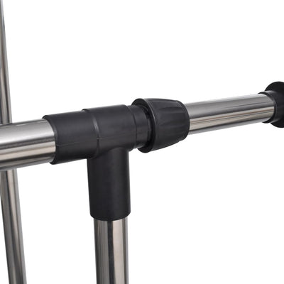 Adjustable Clothes Rack 4 Castors 2 Hanging Rails Payday Deals