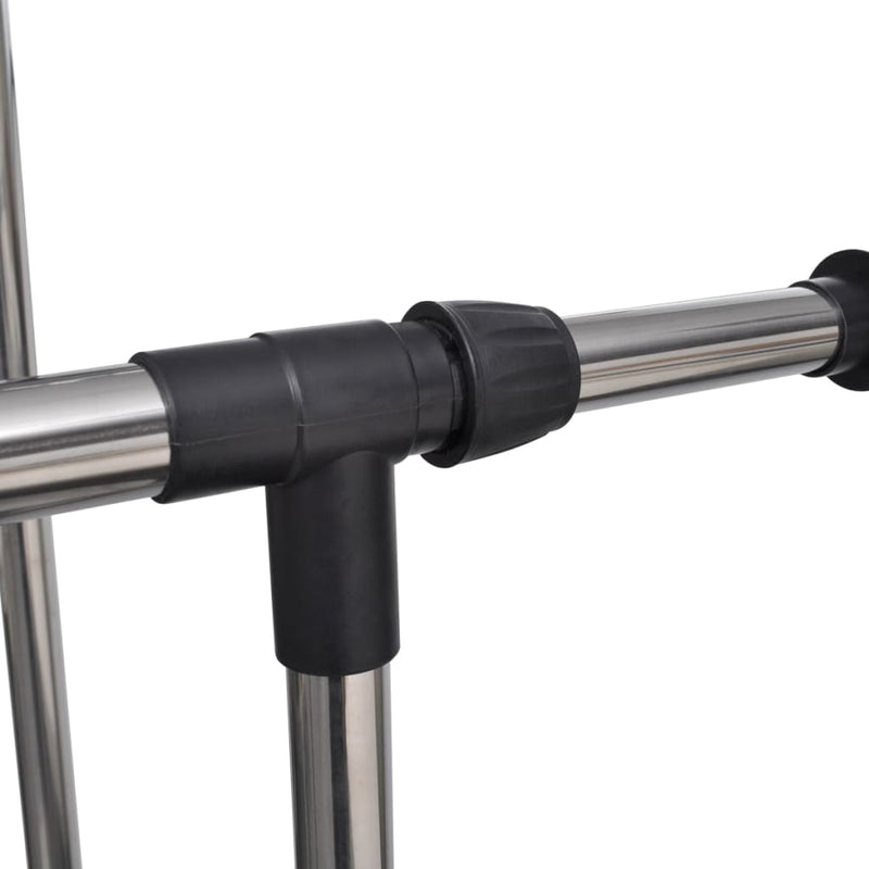 Adjustable Clothes Rack 4 Castors 2 Hanging Rails Payday Deals