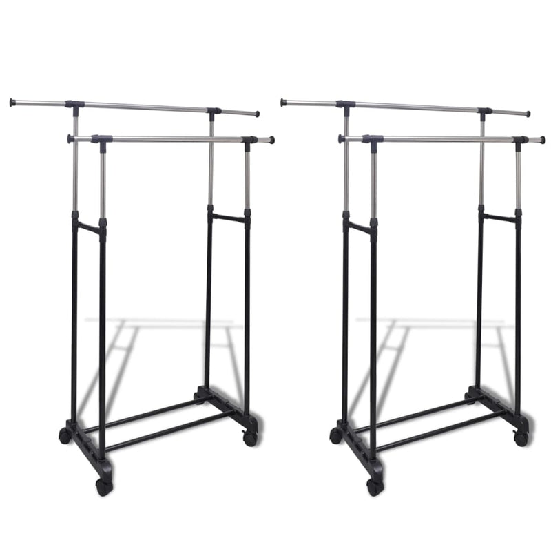 Adjustable Clothes Rack with 2 Hanging Rails 2 pcs Payday Deals