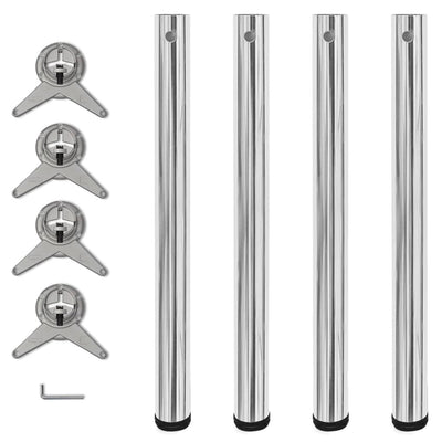 Adjustable Table Legs 4 pcs Chrome 710 mm Payday Deals