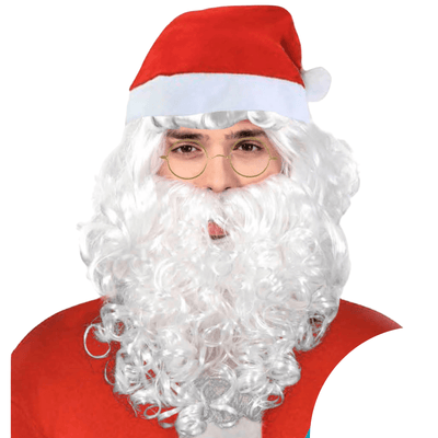 Adult Mens Santa Wig Hat Beard Set Christmas Claus Xmas Costume Party