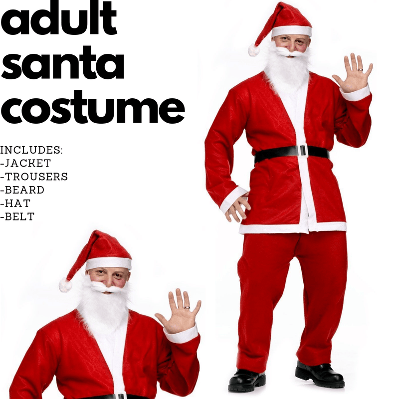 ADULT SANTA CLAUS COSTUME Suit Father Xmas Party Outfit Father Christmas Payday Deals