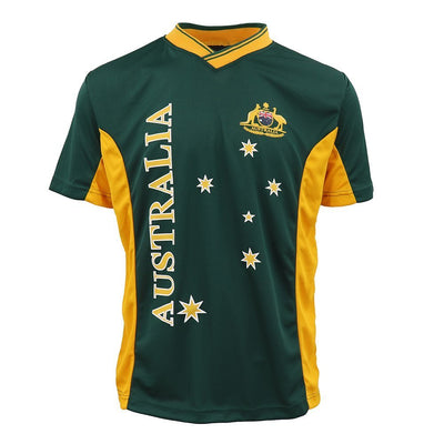 Adults Kids Men's Sports Soccer Rugby Jersy T Shirt Australia Day Polo Souvenir, Green, XS