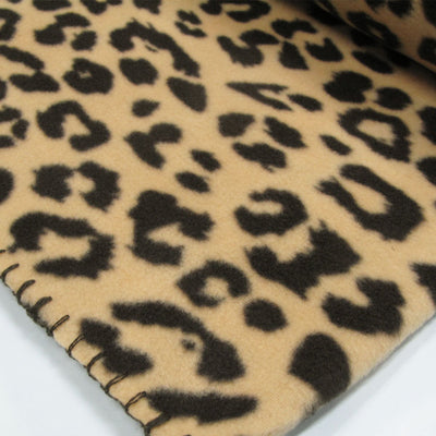 Aerial Printed Fleece Throw Rug 130 x 150 cm Brown Leopard Payday Deals