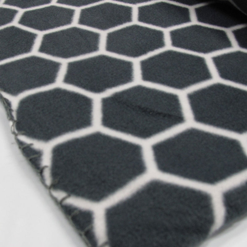 Aerial Printed Fleece Throw Rug 130 x 150 cm Charcoal Honeycomb Payday Deals