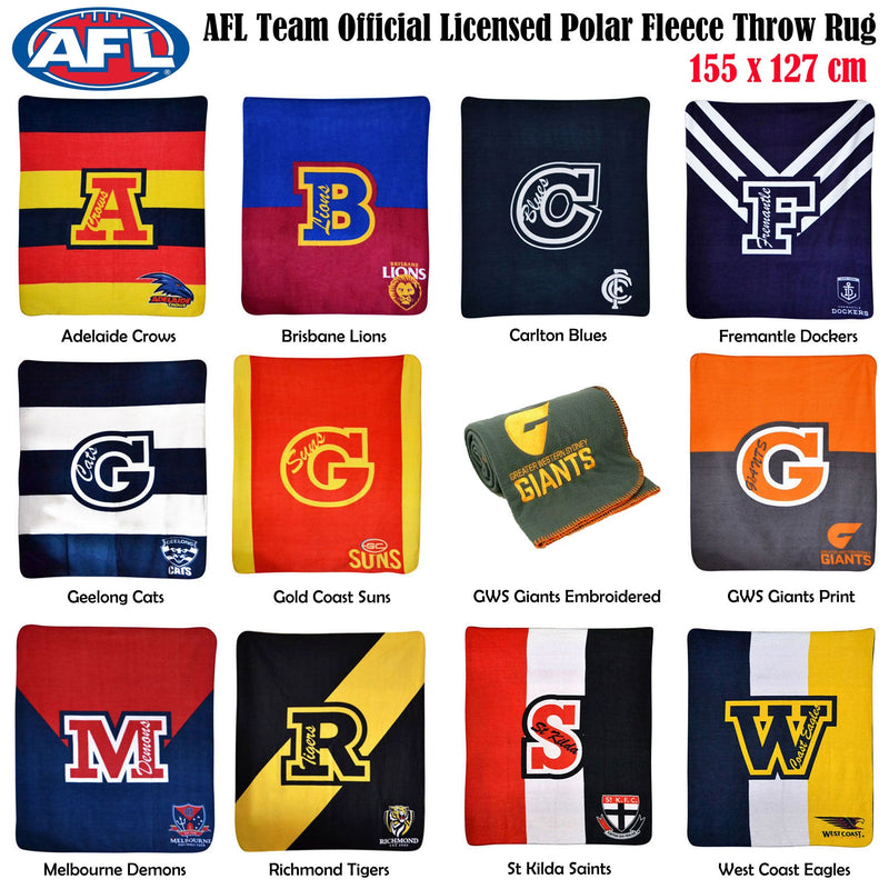 AFL Licensed Polar Fleece Throw Gold Coast Suns Payday Deals