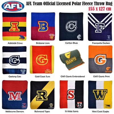 AFL Licensed Polar Fleece Throw GWS Giants Embroidered Payday Deals