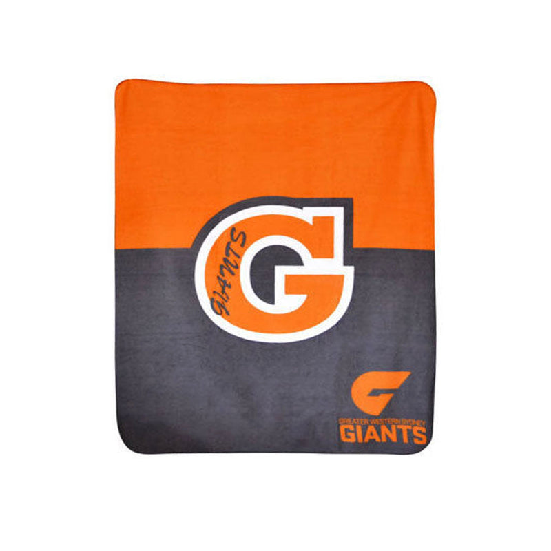 AFL Licensed Polar Fleece Throw GWS Giants Print Payday Deals