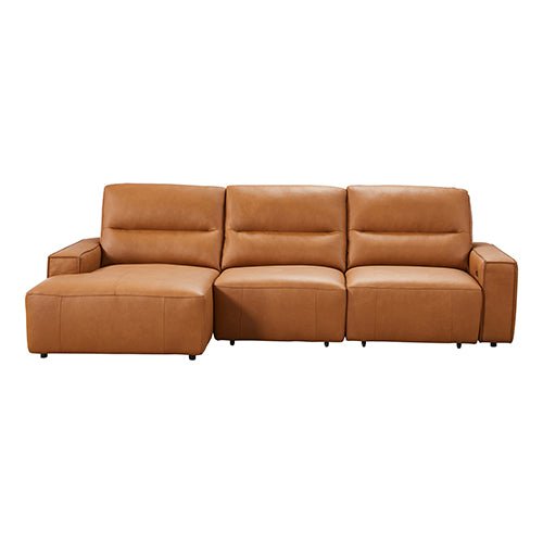 Albany 3 Seater Sectional Chaise Genuine Leather Sofa Bed Payday Deals