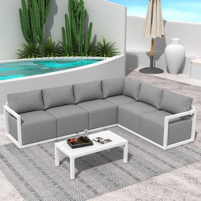 Alfresco Contemporary All-Weather Lounge Set – Charcoal Grey
