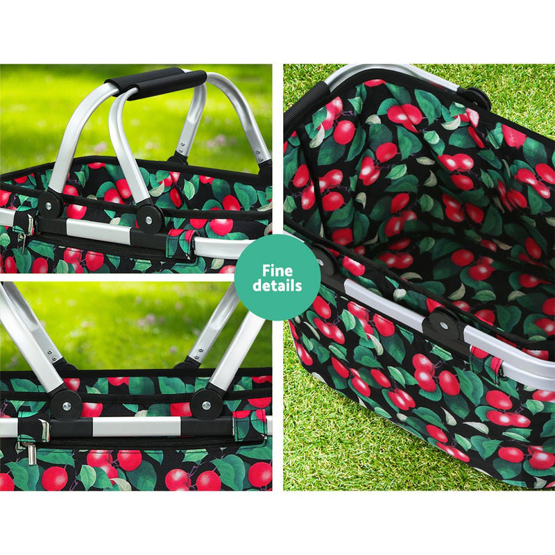 Alfresco Picnic Bag Basket Folding Large Hamper Camping Hiking Insulated Payday Deals